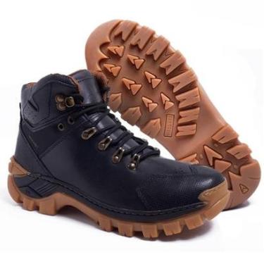 Imagem de Bota Masculina Couro Legítimo Cano Curto Confortável Para Terrenos IrregularesTrilhas e Cachoeira-Masculino