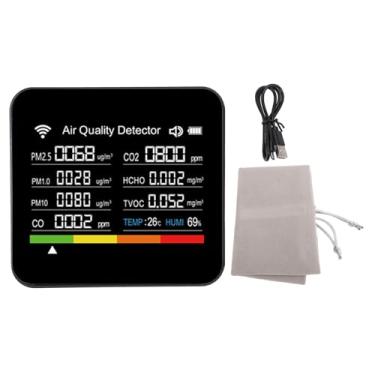 Imagem de Medidor de qualidade do ar inteligente 14 em 1 HCHO PM2.5 VOC Temperatura Detector de umidade Wi -Fi Testador de qualidade do ar interno para Tuya App