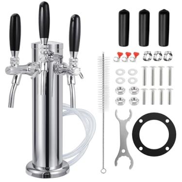 Imagem de Dispensador de torre Kegerator Triple Tap, torre de cerveja ajustável