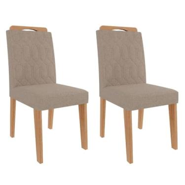 Imagem de SRR | Conjunto 2 Cadeiras Sala de Jantar MDF Paola Cimol Marrom Bege
