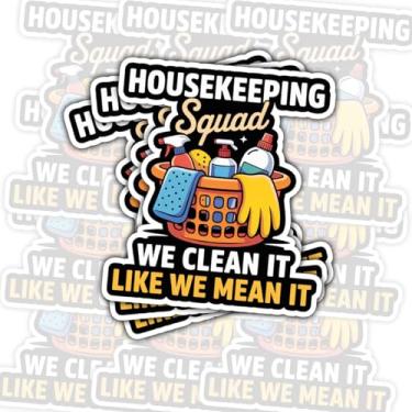 Imagem de Adesivo de 3 peças de esquadrão de limpeza – Adesivo de vinil engraçado de limpeza, We Clean It Like We Mean It, suprimentos higienizadores de empregada doméstica presente para governantas, adesivo de