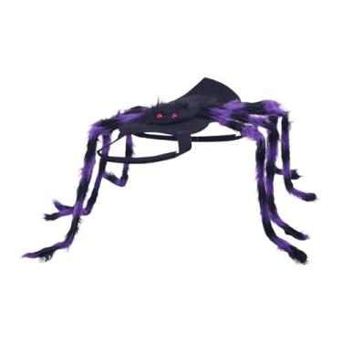 Imagem de Baoblaze Fantasia de cachorro e gato para Halloween, decoração de Halloween, alça ajustável, leve, suprimentos para festa, vestuário respirável, roupas para, Roxo Grande