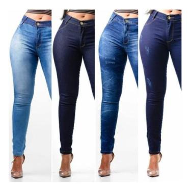 Imagem de Kit 2 Calça Jeans Feminina Lycra Cores Qualidade - APOLLOGY, SORTIDOS