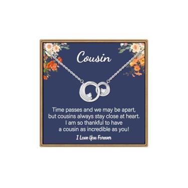 Imagem de IEFLIFE Colar de presente para mulheres – Colar de círculo entrelaçado banhado a ouro branco 14K para mãe e filha, 2 colares circulares presentes para mulheres, irmãs amigas, presente de aniversário