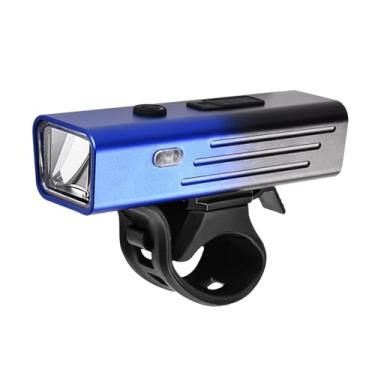 Imagem de kowaku Farol de bicicleta luz dianteira da bicicleta lâmpada cabeça luz para ciclismo crianças bicicletas noite equitação modificado acessórios, Preto Azul