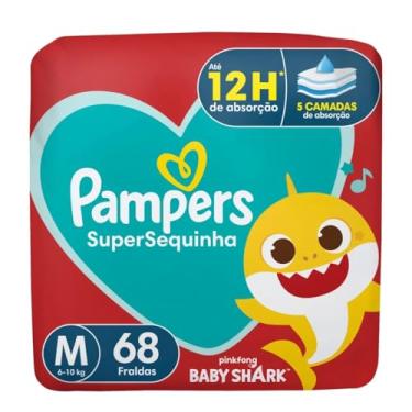 Imagem de Fralda Pampers SuperSequinha Baby Shark M C/68