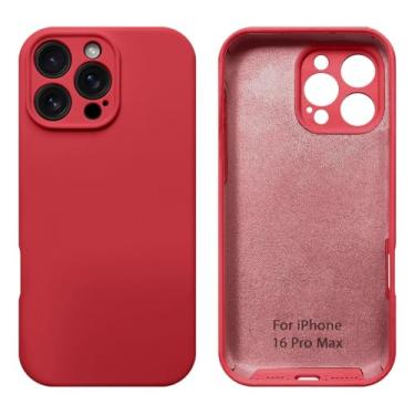 Imagem de Capinha Compativel com iPhone 16 Pro Max Com Proteção de Camera em Silicone com Interior Aveludado
