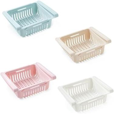 Imagem de Organizadores de Geladeira Empilh�veis, Conjunto com 3 Cestos, Cores Sortidas