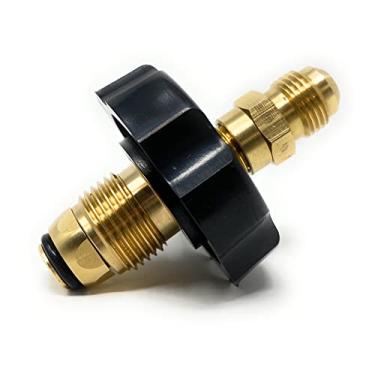 Imagem de Plugue adaptador de tanque de gás propano POL de nariz macio com fluxo total x encaixe NPT macho de 1/10.2 cm inclui adaptador para alargador macho de 3/20.3 cm [910-514] com anel de vedação para bico