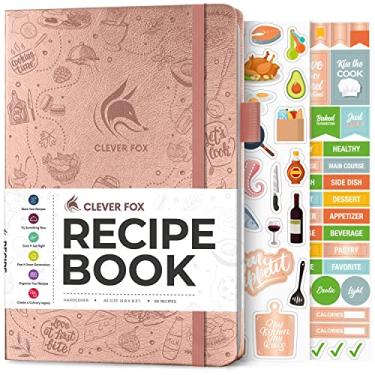 Imagem de Clever Fox Livro de receitas - Faça seu próprio livro de receitas familiar e organizador de caderno de receitas em branco, diário de culinária vazio para escrever em receitas, capa dura A5, armazena