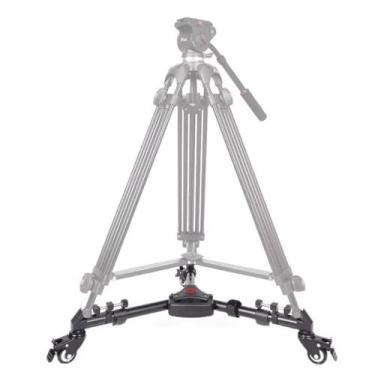 Imagem de Dolly Slider Rodas p/ Tripé Fotográfico Gravação Vídeos Rodinhas Jingm
