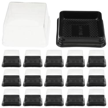Imagem de DOITOOL Pacote Com 100 Suportes Individuais De Plástico Para Cupcakes E Muffins, Suporte Caixa Bolo Lunar, Embalagem Lunar Tampa, Caixas Transparentes Sobremesas Biscoitos Muffins - Pretas (5,7 X 5,