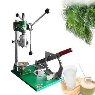 Imagem de KKSOUFX Cortador De Coco,MáQuina Multifuncional Para Descascar Coco Com Abridor De Furos De Coco FáCil De Usar, DiâMetro Interno De 5,9" + Base De FundiçãO De AçO InoxidáVel