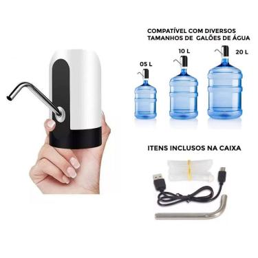 Imagem de Bomba Para Galão Água Elétrica Garrafão Torneira Filtro USB