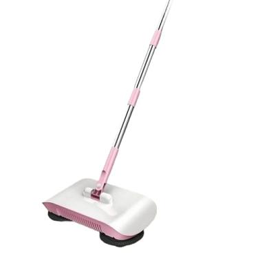 Imagem de Vassoura Mágica 3 em 1: Aspirador de Pó Vertical e Esfregão Rodo Giratório para Limpeza Prática (rosa)