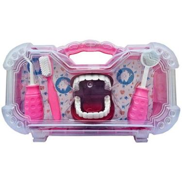 Imagem de Brinquedo Maleta Dentista Rosa Com Acessorios 4 Pecas - PAKI TOYS