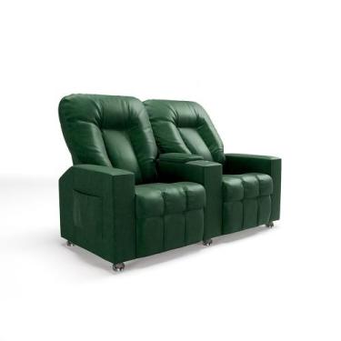 Imagem de Poltrona Reclinável Para Cinema 2 Lugares Sora PU FH1 - D'Rossi, Verde
