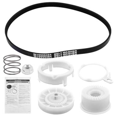 Imagem de W10721967 Kit de embreagem de polia de arruela, incluindo embreagem de polia e 1 peça W10006384 Correia de acionamento da arruela substitui W10006356 PS10057144 W10326374 W10536113 AP6014712(Cor