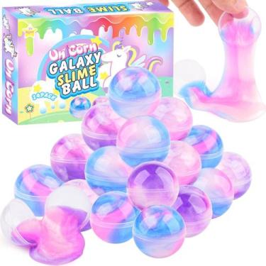 Imagem de Slime Toy D'ALBA Unicorn Galaxy Wet, não pegajoso, pacote com 24