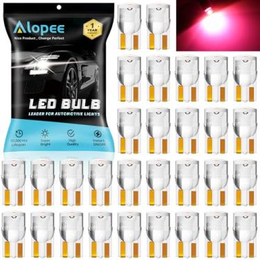 Imagem de Alopee Pacote com 30 lâmpadas LED rosa 194 acrílico 158 lâmpadas LED DC 12V luzes interiores de carro para 194 168 T10 2825 W5W porta-luvas cortesia iluminação passo