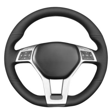 Imagem de MEWANT Capa de volante de carro costurada à mão para Mercedes-Benz C-Class W204/E-Class W212 2012-2015/CLS-Class C218/GLA 45 AMG X156/SL-Class R231/SLK-Class R172 2012-2016