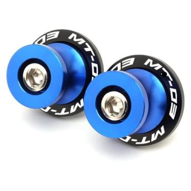 Imagem de BYYINGSUS Carretéis de braço oscilante de 6 mm parafusos deslizantes acessórios de motocicleta compatíveis com Y&AMAHA MT03 MT09 MT10 MT 03 09 10 (azul Mt03)