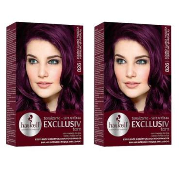 Imagem de Kit 2 TONALIZANTE HASKELL 826 LOURO CLARO VIOLETA VERMELHO