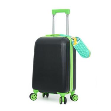 Imagem de Mala Escolar Infantil Viagem 10kg Abs Rodinha 360 Estojo Animado - CRU