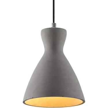 Imagem de Luzes pendentes de cimento e concreto de fazenda, lustres estilo vila americana E26 em V, compatíveis com ilha de cozinha de balcão de bar de restaurante, decoração moderna