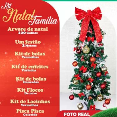 Imagem de Kit Completo Árvore De Natal Decorada 120 Galhos