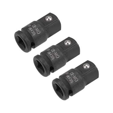 Imagem de uxcell 3 peças de adaptador de soquete de impacto de 1/10.2 cm (fêmea) x 3/20.3 cm (macho) para uso com chaves de impacto de ar, barras de disjuntor, catracas, aço CR-MO