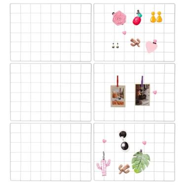 Imagem de PATIKIL Painel de grade de parede de 30,5 x 40,6 cm, pacote com 6, painel de grade de arame, placa de prateleira de metal, fotos de parede, organizador de pendurar, quadro de notas para exibição de