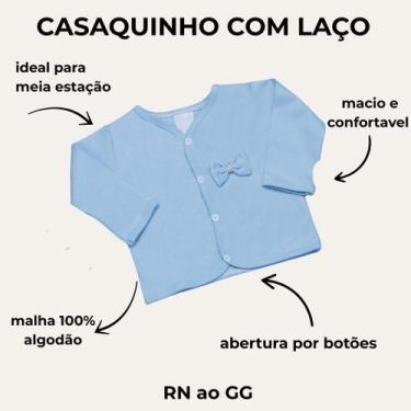 Imagem de Casaquinho Bebê com Laço Confortável em Malha de Algodão Macia e Flexí