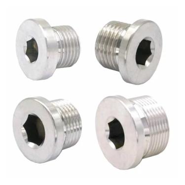 Imagem de 1 peça 1/20.3 cm 1/10.2 cm 3/20.3 cm 1/5.1 cm 3/4"2.5 cm BSPP rosca 304 aço inoxidável escareado extremidade com soquete hexagonal flange (1/5.1 cm)