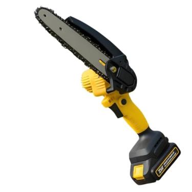 Imagem de Mini Motosserra Elétrica 6 Polegadas com Bateria Recarregável 21V – Serra Elétrica Portátil Sem Fio para Galhos, Madeira e Poda de Jardim – Leve, Bivolt e de Fácil Manuseio