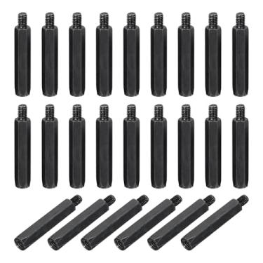 Imagem de PATIKIL 48 peças M4 x 30 mm + 6 mm macho fêmea hexagonal, espaçador de placa-mãe PCB de aço carbono para gabinetes de computador, placas de circuito, drone FPV, quadricóptero, preto