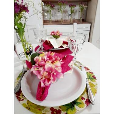 Imagem de Porta Guardanapo de Hortência - MITRADA ROUPA DE CASA, ROSA