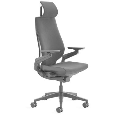 Imagem de Cadeira de Escritório Ergonômica Giratória com Suporte Lombar e Altura Ajustáveis, STEELCASE 442A50 B, B 5S26 5S26 4ARM LUM HEAD HF, Preto