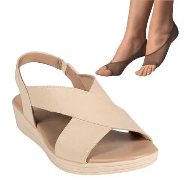 Imagem de Kit Sandália Usaflex Noema Feminina + 2 Pares de Meias