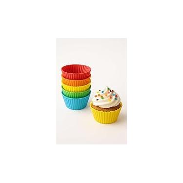 Imagem de Kit Formas de Silicone para Cupcake 6 Unidades – Antiaderentes, Reutilizáveis, Flexíveis, Livre de BPA, Para Forno, Airfryer e Micro-ondas – Cores Sortidas