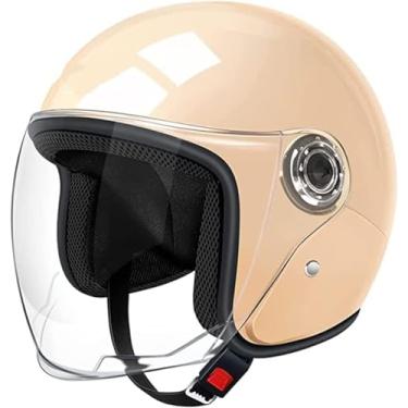 Imagem de Capacete Aberto De Motocicleta Aprovado Pela Ece Meio Capacete Capacete De Caveira De Estilo Alemão Capacete De Motocicleta Cruiser Scooter Cool Capacete Para Homens E Mulheres, 4, 55-65cm