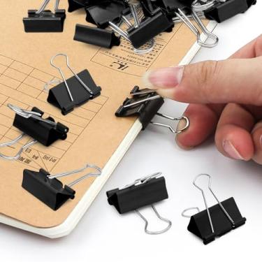 Imagem de Conjunto de 20 clipes de fichário para uso em mesa de escritório, grampos organizadores de papel, clipes de gerenciamento de arquivos para casa, estudo e trabalho (preto, 25 mm x 11 mm x 43 mm)