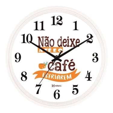 Imagem de Relógio De Parede Herweg Ref: 660148-021 Branco Fé E Café