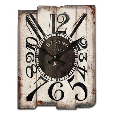 Imagem de Relógio de parede Vintage Silent Non-Ticking 31x42cm de madeira