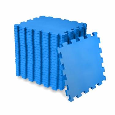 Imagem de SELLER Tapete de Encaixe em EVA – 18 peças 31×31 cm,5mm espessura, superfície antiderrapante, modular tipo quebra-cabeça, piso infantil (Azul)