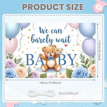 Imagem de Urso de pelúcia para chuveiro decoração de festa floral faixa de celebração tema rosa faixa floral para decoração de eventos, festa de boas-vindas