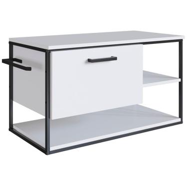 Imagem de Gabinete Suspenso Para Cuba Banheiro 1 Pt Basc P1007 Preto Branco Pp Preto Branco