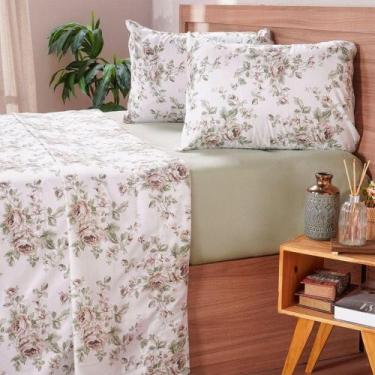 Imagem de Jogo De Cama Queen Cotton Touch 4 Peças 158x198x35cm Elis - BENE CASA