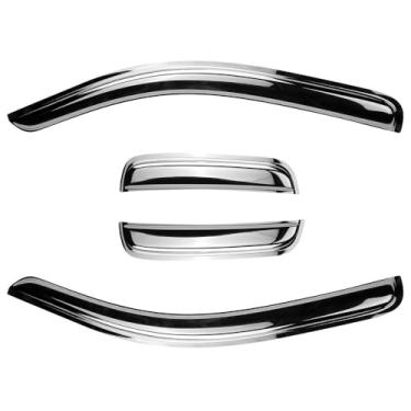 Imagem de Kucaruce Defletor de ventilação lateral protetor de chuva solar para Dodge Ram 1500 Quad Cabine 2009-2018, Ram 1500 Classic 2019, cabine quádrupla com 2 portas traseiras de meio tamanho, 4 peças de