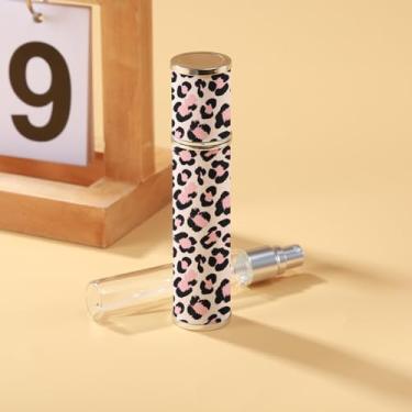 Imagem de Perfume de viagem recarregável, atomizador, de couro, estampa de leopardo, refil para viagem e viagem, rosa, 0.3 Ounces, Retrô
